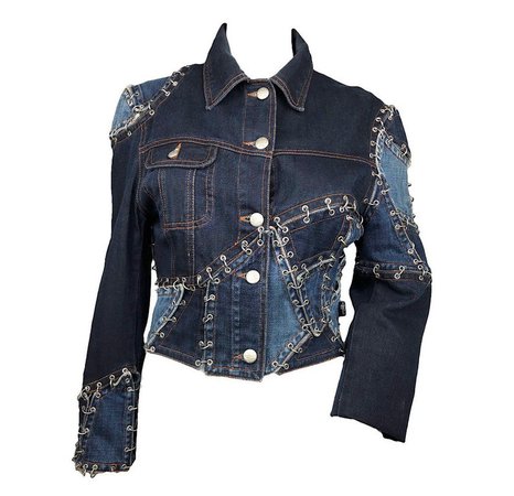Jean-Paul Gaultier denim patchwork pierced jacket | Etsy