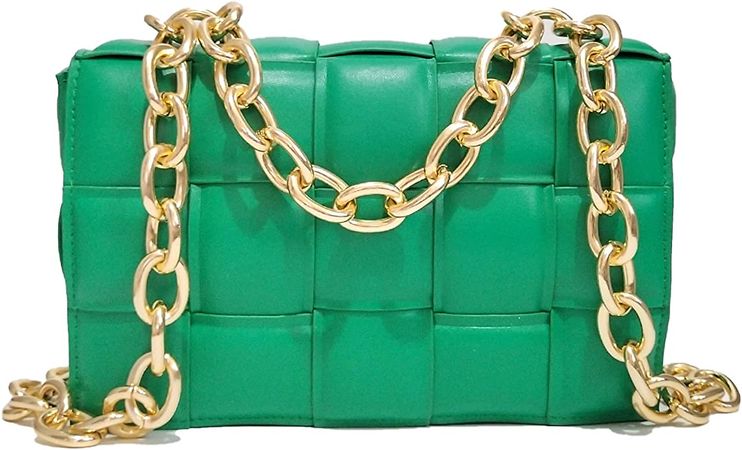 WESNDNE Woven Crossbody Handbag for Women, Small Green Shoulder Purse Clutch Wallet Square Bag (A-green): Handbags: Amazon.com