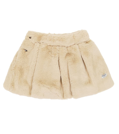 cream fur skirt