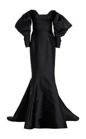Sleeve-Detailed Off-The-Shoulder Gown By Marchesa | Moda Operandi