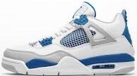 White and blue Jordans