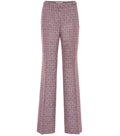 Gabriela Hearst Torres Check Wool-Blend Pants In Purple | ModeSens
