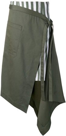 asymmetric apron wrap skirt
