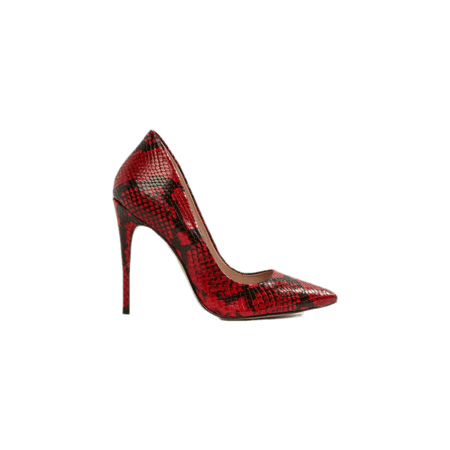 red snake skin heels