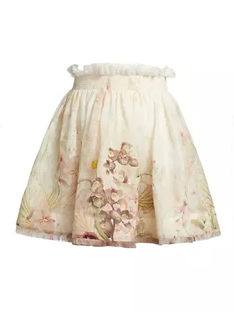 ﻿﻿﻿​﻿​Shop Zimmermann Dancer Floral Ruffle-Trim Flip Mini Skirt | Saks Fifth Avenue