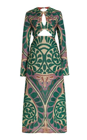 Johanna Ortiz Dreams Of Amphora Metallic Midi Dress By Johanna Ortiz | Moda Operandi