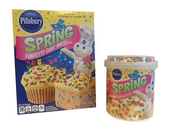 Pillsbury Spring Funfetti Cake Mix and Vanilla Frosting Bundle with pudding in the mix. Makes DELICIOUS cakes, cookies and cupcakes for EASTER and Spring BIRTHDAYS!: Amazon.com: Grocery & Gourmet Food