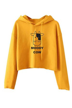 Moody Cow Crop Top Crop-Top Crop Tops Hoodie Hoody Hood Hooded | Etsy