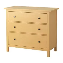 HEMNES 3-drawer chest - yellow - IKEA