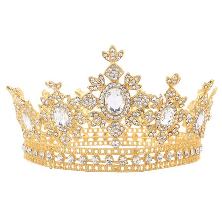FUMUD Fashion Brand Wedding Bridal Beauty Contest Hair Crown Rhinestones Crystal Tiara _Height 3-4"_Tiaras Crown_Fumud Jewelry