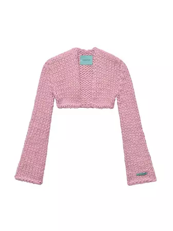 Giant Yarn Wool-blended Knit Bolero _Pink | W Concept