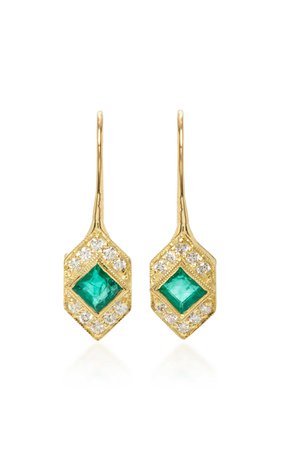 Devon Emerald and Diamond Earrings by ILA | Moda Operandi