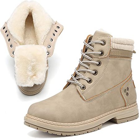Amazon.com | KARKEIN Ankle Boots for Women Low Heel Work Combat Boots Waterproof Winter Snow Boots | Snow Boots