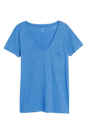 Caslon® Rounded V-Neck T-Shirt | Nordstrom