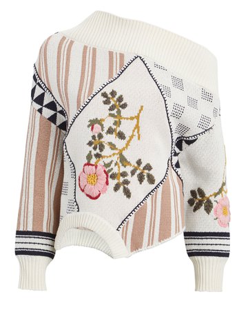 Monse | Embroidered Asymmetrical Sweater | INTERMIX®