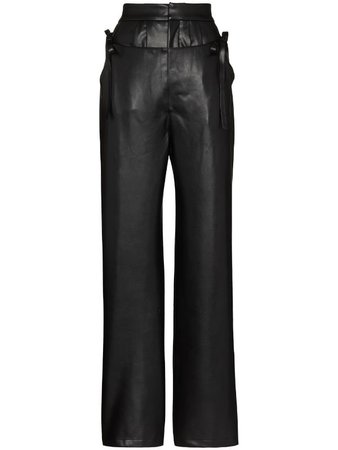 MARKOO layered-detail wide-leg trousers - FARFETCH