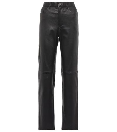 Stouls - Exclusive to Mytheresa – Terry high-rise leather pants | Mytheresa