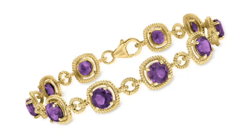 purple charm bracelet