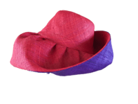 Red Outside and Purple Madagascar Raffia Sun Hat : That Way Hat. New, Hand Crafted and Custom Millinery - Online