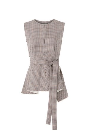 Brown Plaid Top by Theory for $50 | Rent the Runway