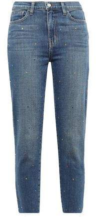 El Matador Cropped Crystal-embellished High-rise Slim-leg Jeans