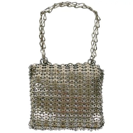 silver small paco rabanne chain mail bag