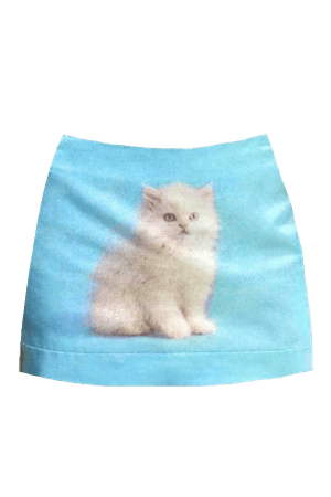 @lollialand- teal white kitten skirt miyeon