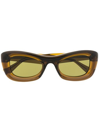 Shop Bottega Veneta Eyewear oval-frame tinted sunglasses with Express Delivery - FARFETCH