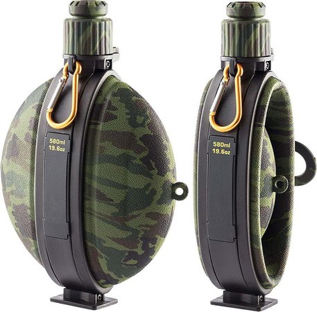 Collapsible Military Water Bottle Hiking Accessories Silicone Water Kettle Canteen with Compass Bottle Cap for Tourism Camping|Sports Bottles| - AliExpress