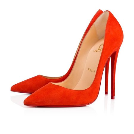 Red So Kate 120 Orange Bisou Suede Classic Heel Pumps