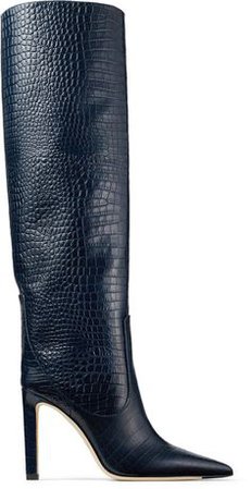 Jimmy Choo Mavis Croc-Effect Leather Knee Boots
