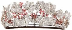 floral diamond ruby tiara