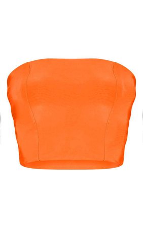 Neon Orange Slinky Bandeau Crop Top | Tops | PrettyLittleThing USA