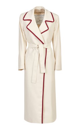 Belted Piped Wool-Twill Coat by Giuliva Heritage Collection | Moda Operandi