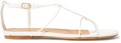 Knotted Leather Sandals - White