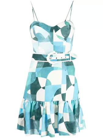 Rebecca Vallance Mallorca Belted Linen Mini Dress - Farfetch