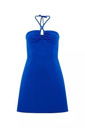 Whisper Ruth Halter Neck Dress Nautical | French Connection US