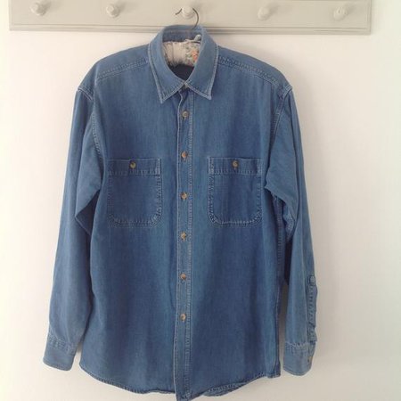 Vintage denim shirt men's vintage shirt blue jeans | Etsy