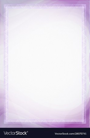 Sheet paper with purple violet guilloche a4 Vector Image