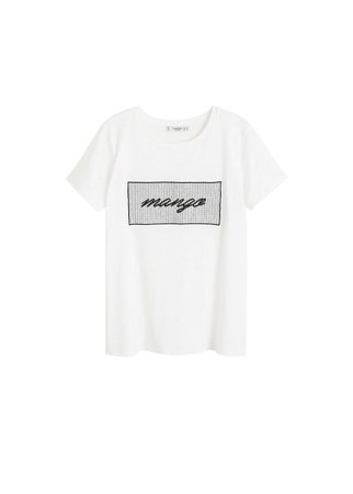 MANGO Embroidered logo t-shirt