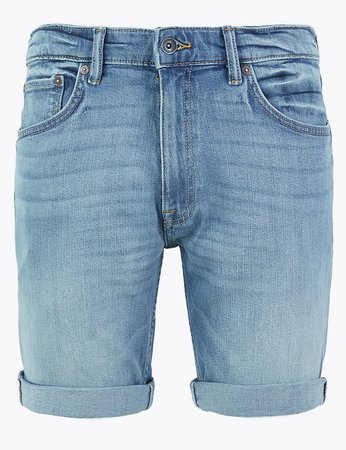 Slim Fit Stretch Denim Shorts | M&S Collection | M&S