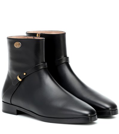 Double G Leather Ankle Boots | Gucci - Mytheresa