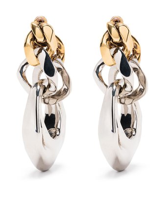 Alexander McQueen two-tone Chain Sculptural Earrings - Farfetch