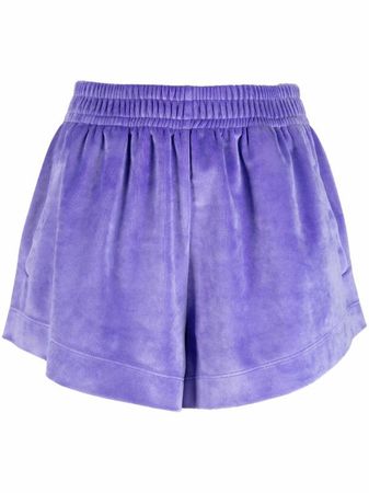 purple velvet shorts