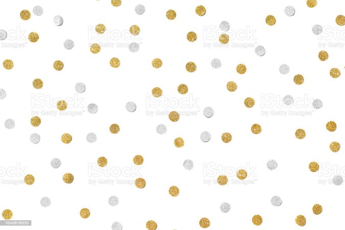 Gold And Silver Glitter Confetti Paper Cut On White Background Stock Photo - Download Image Now - iStock