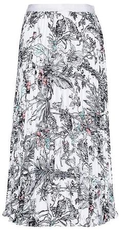 JAPAN EXCLUSIVE Floral Pleated Midi Skirt