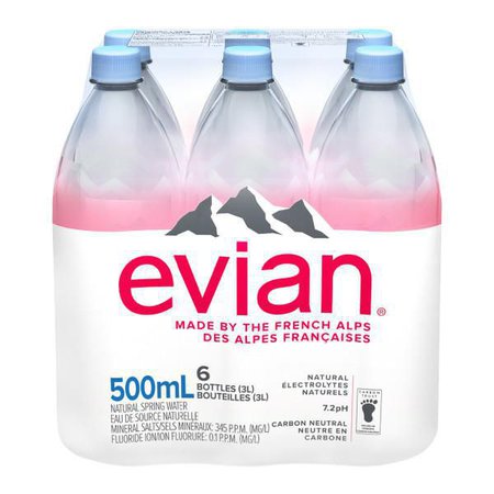 evian natural spring water 500mL bottles, 6 pack | Walmart Canada