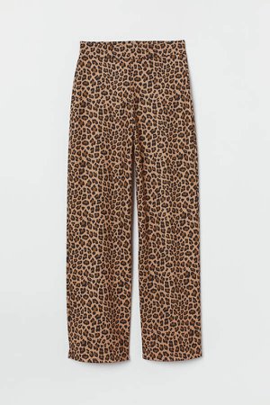 Wide-cut Jersey Pants - Beige