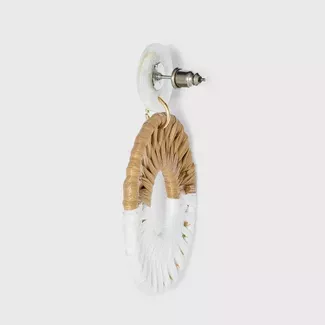 Shell Disc Post With Woven Raffia Drop Earrings - A New Day™ : Target