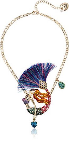 Betsey Johnson Mermaid Pendant Necklace, 16" + 4" Extender: Jewelry